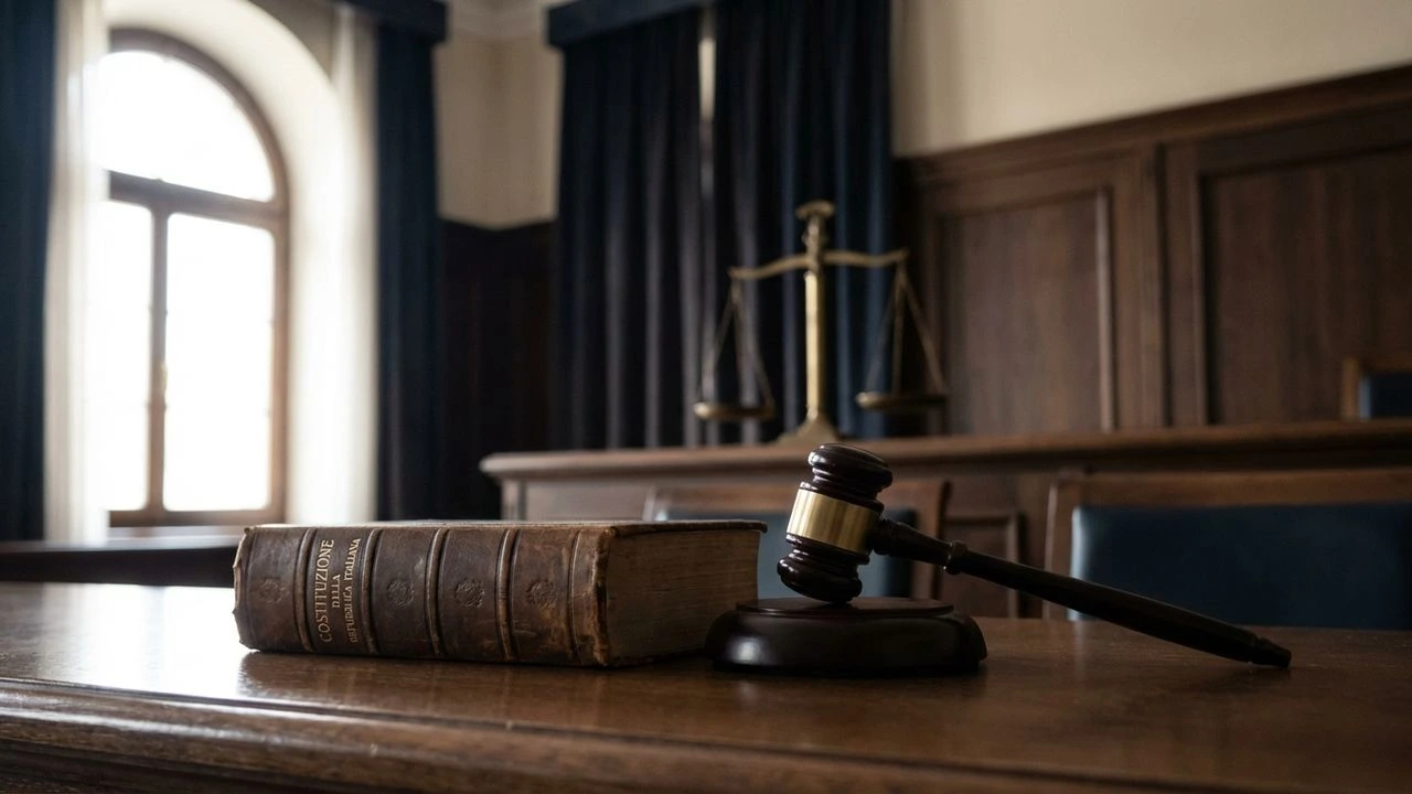 Codice Rosso 2026: Costituzione italiana e martelletto giudice in aula di tribunale