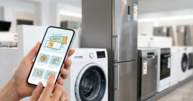 Guida al bonus elettrodomestici 2026: una famiglia sceglie una nuova lavatrice ad alta efficienza energetica in negozio