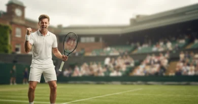 Flavio Cobolli esulta ai quarti di Wimbledon 2026 dopo la vittoria su de Minaur