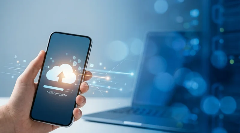 Backup telefono 2026: schermata delle impostazioni di iCloud e Google One su smartphone Android e iPhone