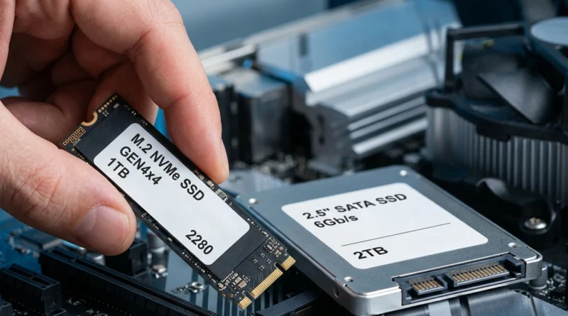 Diverse unità SSD NVMe M.2 e SATA su una scheda madre: come scegliere SSD 2026 per PC e PS5