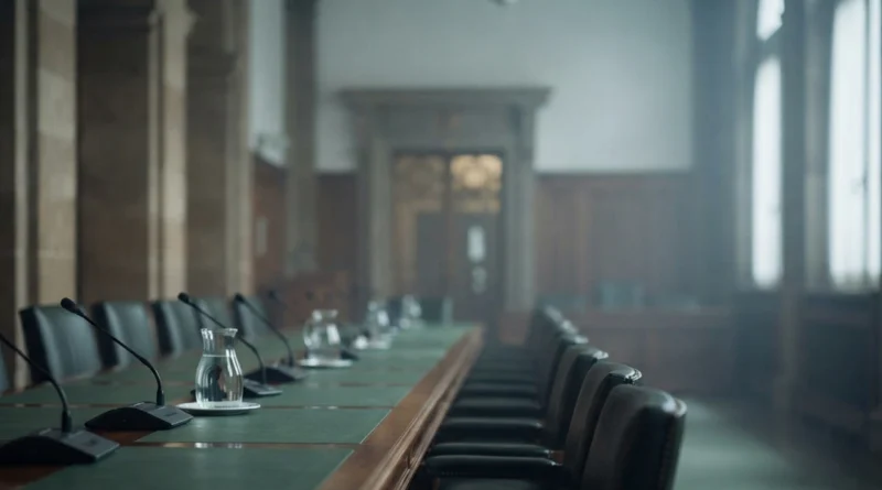 L'aula deserta della Commissione di Vigilanza Rai dopo le dimissioni Vigilanza Rai 2026