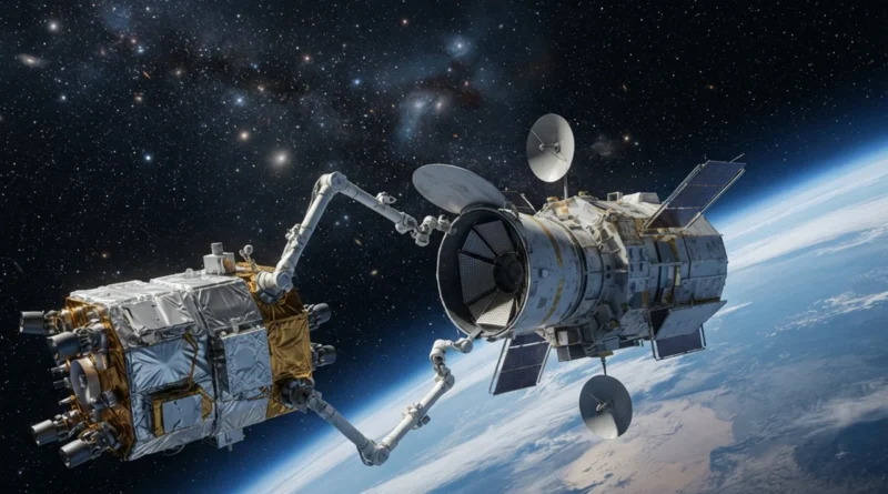 Il robot LINK aggancia il telescopio Swift nella missione Swift Boost 2026 in orbita