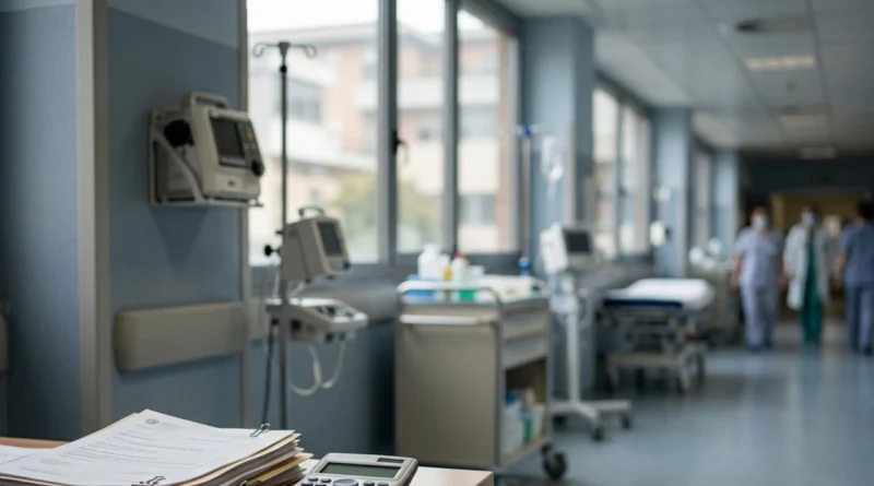 Dispositivi medici in un ospedale italiano e documenti sul payback sanitario 2026 con i tetti di spesa del Servizio sanitario nazionale