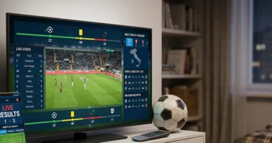 Guida allo streaming della Serie A 2026 2027 con loghi DAZN, Sky e NOW su una smart TV in salotto