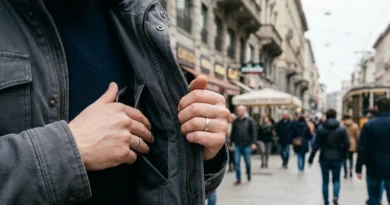 Persona che blocca la SIM del proprio telefono rubato 2026 su un altro dispositivo dopo un furto in strada