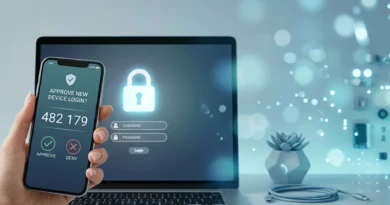Schermata di uno smartphone che mostra l'autenticazione a due fattori 2026 con codice di verifica e impronta digitale