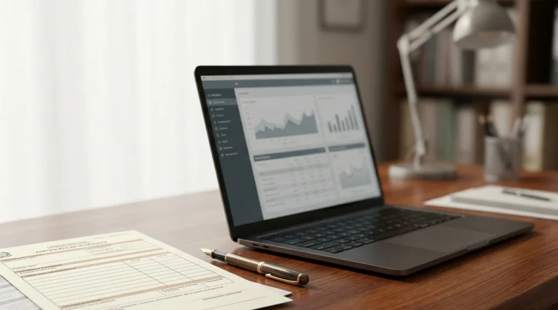 Modulo della certificazione unica 2026 su una scrivania accanto a un laptop e a una penna stilografica