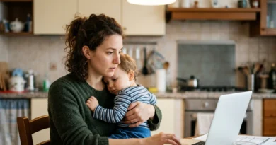 Un genitore presenta la domanda di congedo parentale 2026 sul portale INPS con SPID dal computer di casa