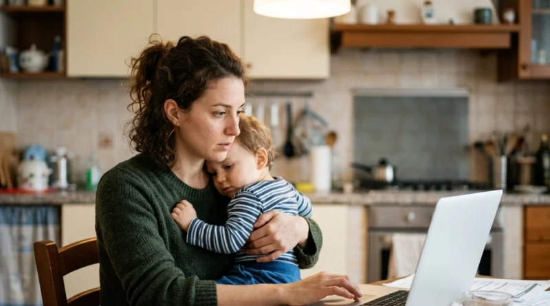 Un genitore presenta la domanda di congedo parentale 2026 sul portale INPS con SPID dal computer di casa