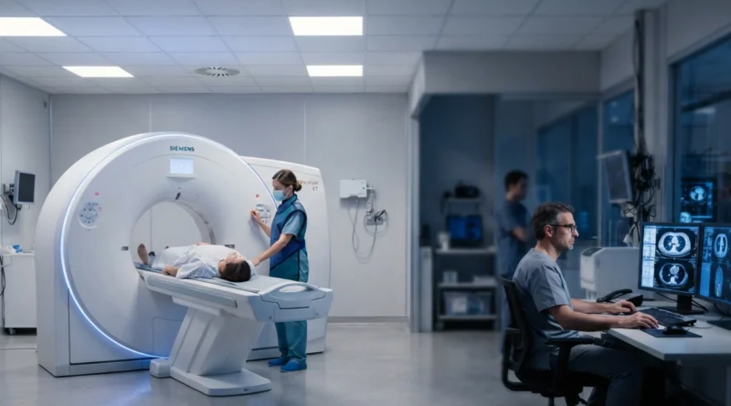 Anello del tomografo TAC in una sala di radiologia che illustra la differenza tra TAC e risonanza