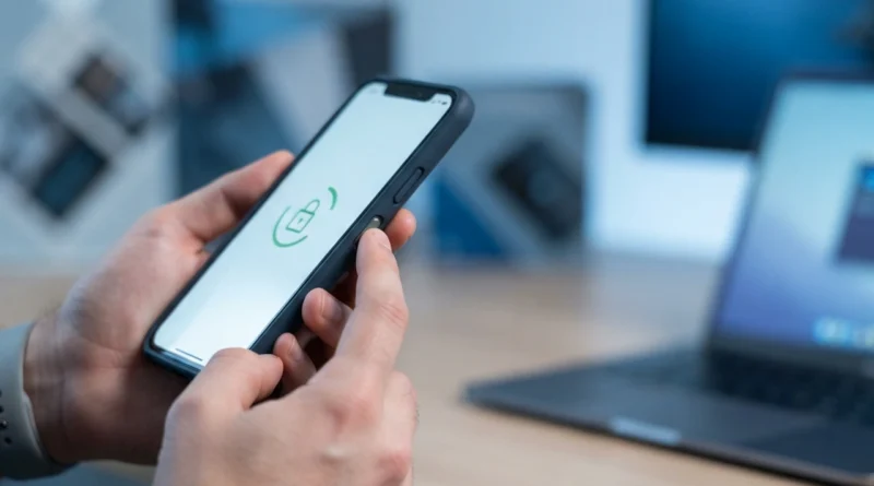 Schema che illustra passkey come funzionano 2026: chiave privata sul telefono e accesso con impronta digitale