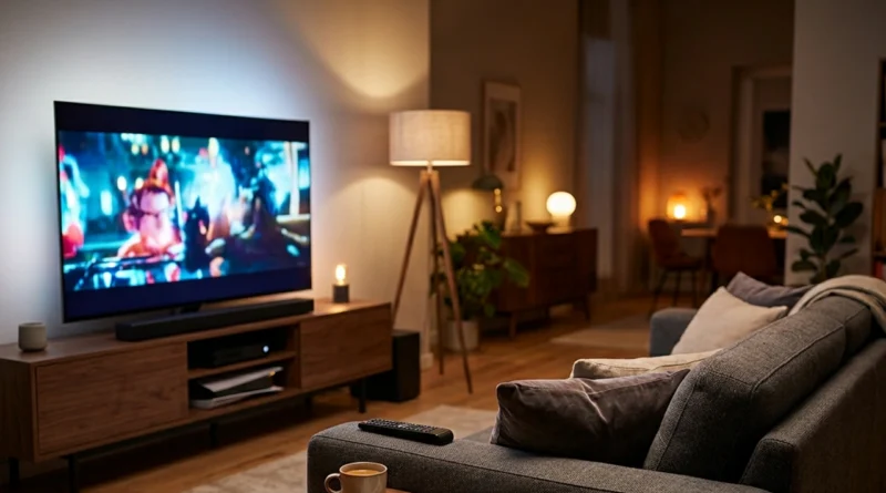 Telecomando e televisore acceso in salotto: quanto costa Sky 2026 tra pacchetti TV, Sport e Calcio
