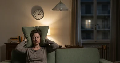 Vicini rumorosi cosa fare 2026: una condomina si copre le orecchie con i cuscini per il rumore notturno
