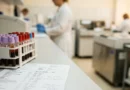 Provetta di sangue e referto con bilirubina alta valori 2026 accanto a occhi con sclere giallastre da ittero