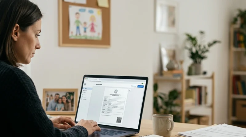 Cittadino scarica il certificato di nascita online dal portale ANPR con SPID sul proprio computer di casa
