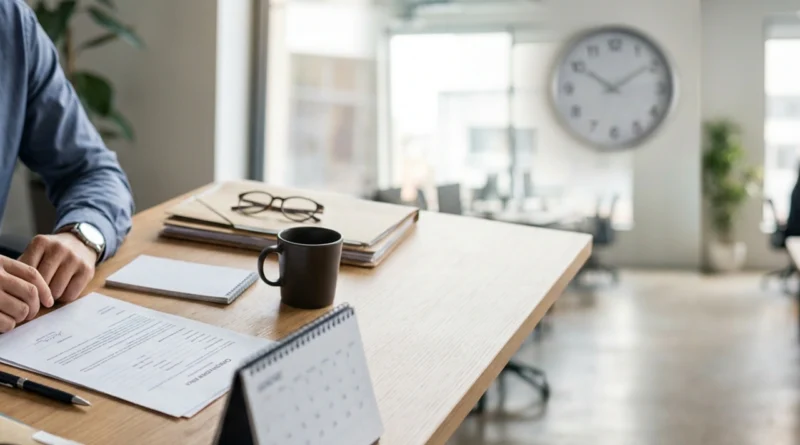 Permessi retribuiti lavoro 2026: un dipendente italiano compila la richiesta di permesso per lutto e matrimonio in ufficio