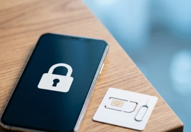 Smartphone con il lucchetto sullo schermo accanto a una SIM e all'estrattore: per sbloccare la scheda serve il codice PUK